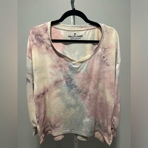 Wallflower Multicolor Pastel Tie Dye Long Sleeve Oversized Top Size XL